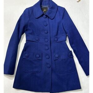 Jack‎ Wool Blend mid length Jacket Womens Size Small Blue pea coat